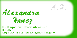 alexandra hancz business card